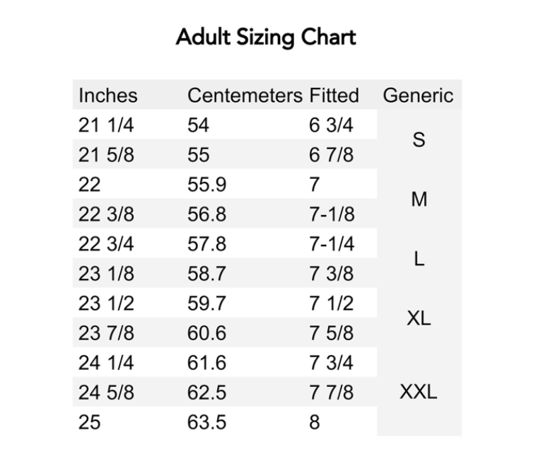 Hat Size Guide The Hattery Of Sonoma County